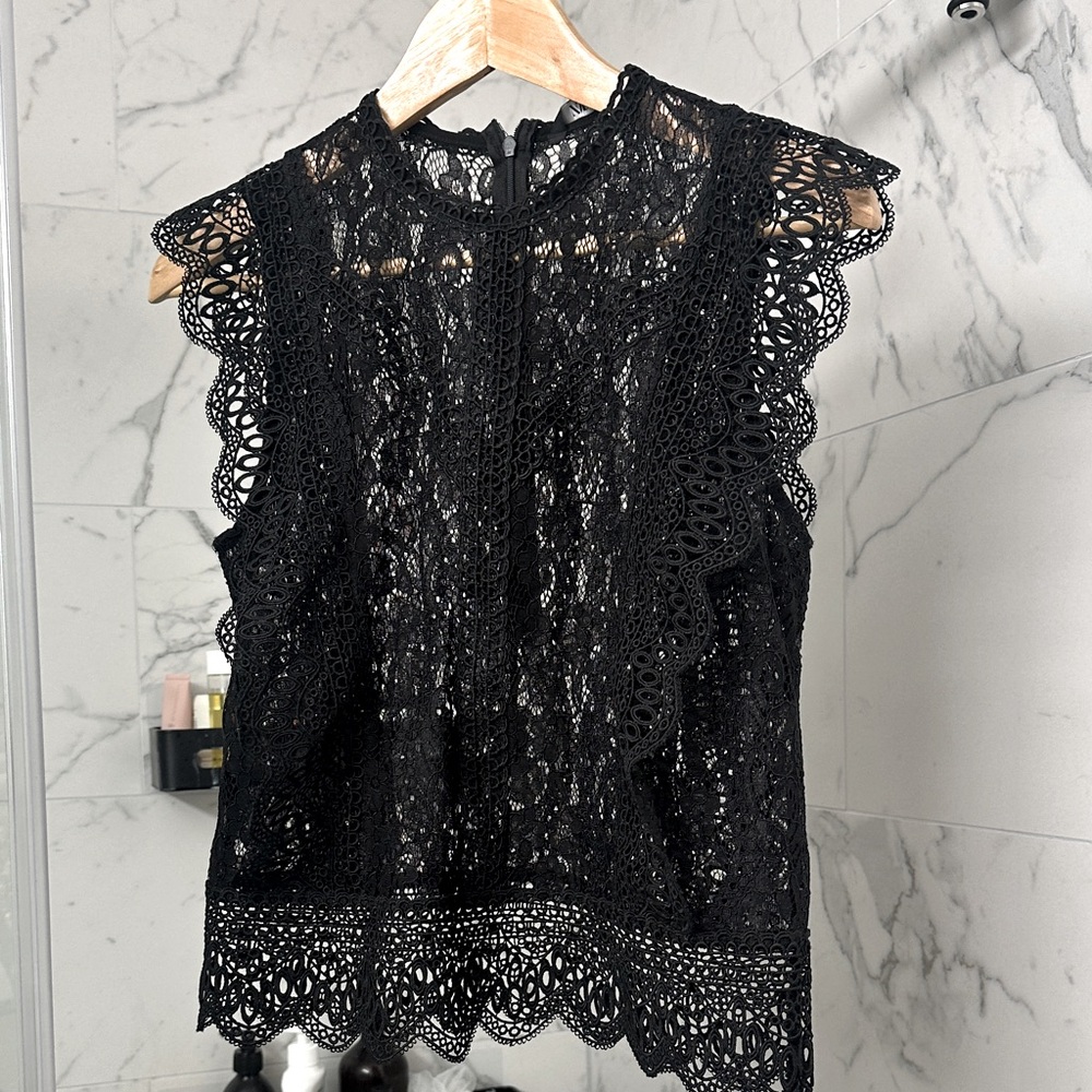 Zara Black Lace Blouse